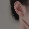 Trendy Mini Rhinestones Stud Earrings for Women Girls Maintain Ear Holes  Jewelry Cute Round Geometry Small Earrings Accessories 5