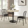3-Piece Indoor Dining Bistro Set, Wood Table Top, Two Black Seat Chairs 1