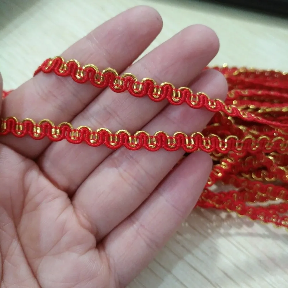 Elegant Gold & Silver Shiny Edge S-Shape Lace Trim - 23M x 5mm