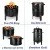 16.5 Inch Charcoal Smoker Grill with Thermometer, 3-in-1 Portable Vertical Smoker, Black 4