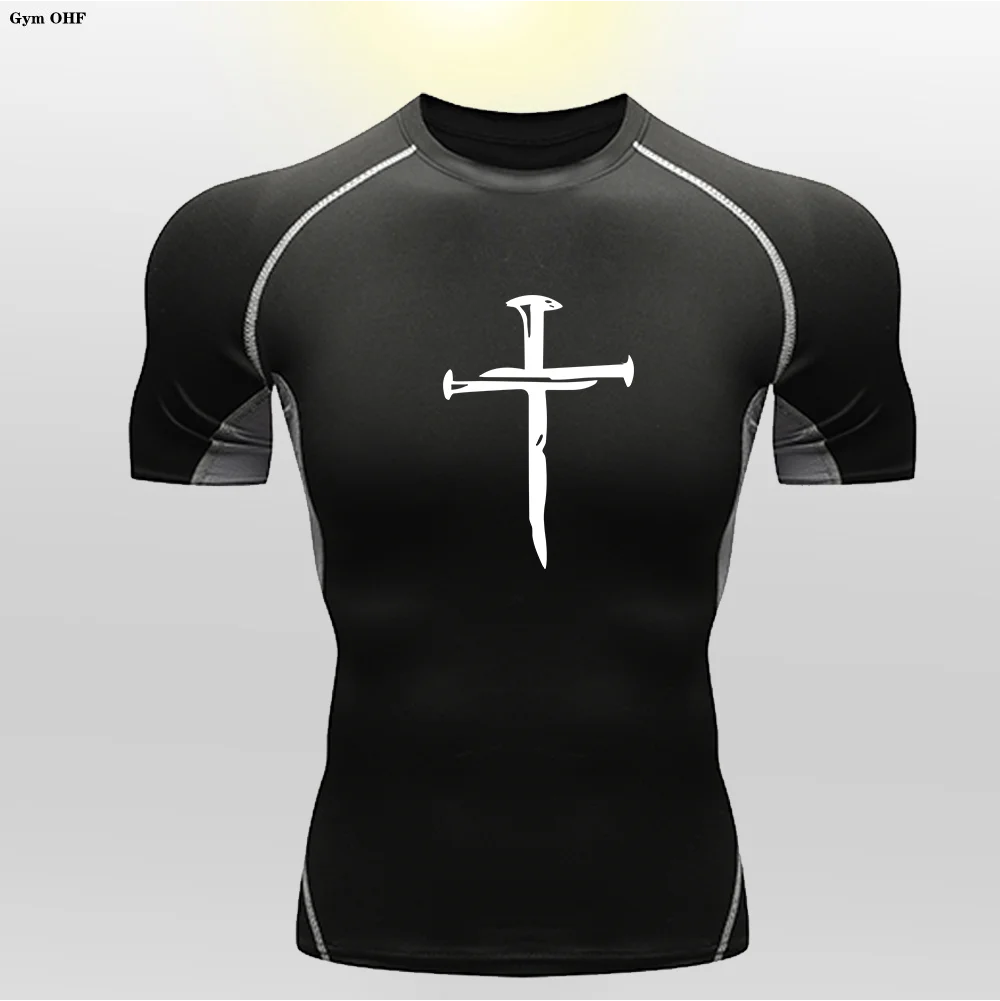 Children Sports T Shirt Cross Print High Elasticity for Training