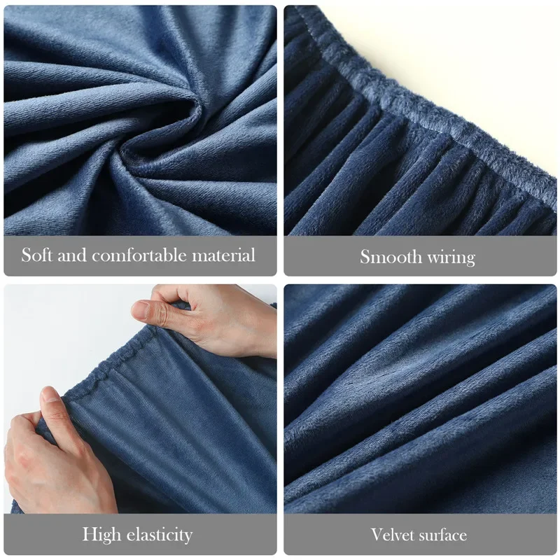 Description Picture 4 of itemSolid Color Milk Velvet Fitted Sheet Soft Comfortable Bedding Mattress Protector Autumn Winter Warm Mattress Cover for Bedroom