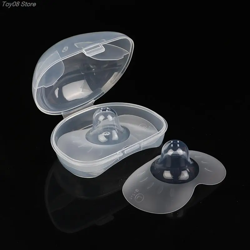 2Pcs S/L/M Silicone Nipple Protectors Feeding Mothers Nipple Shields Protection Cover Breastfeeding With Clear Carrying Case