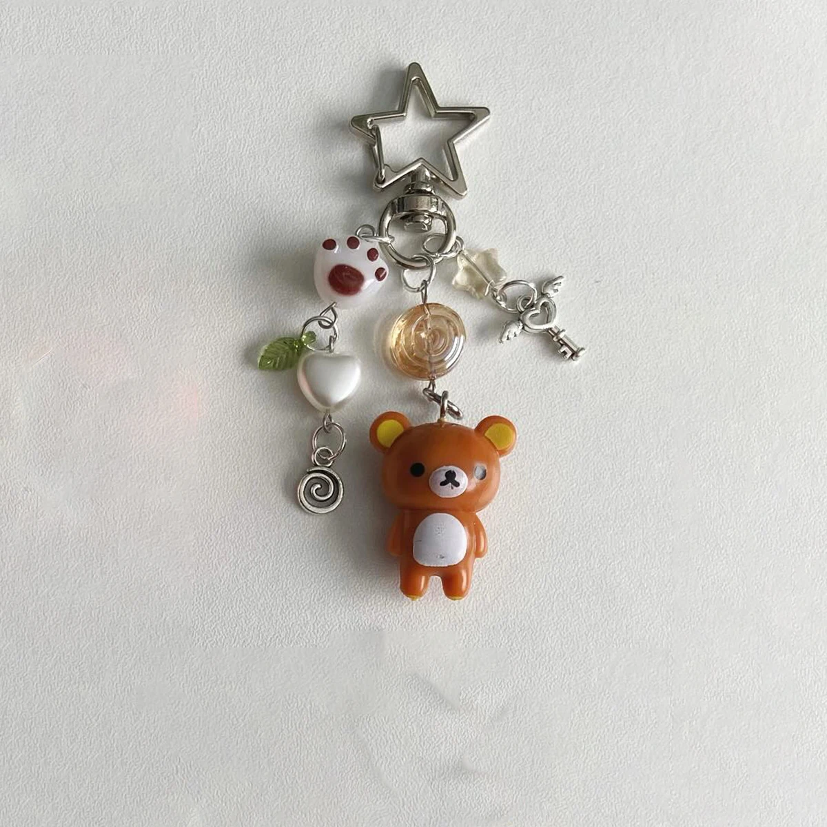 Handcrafted Beaded Bear Duo Keychain
