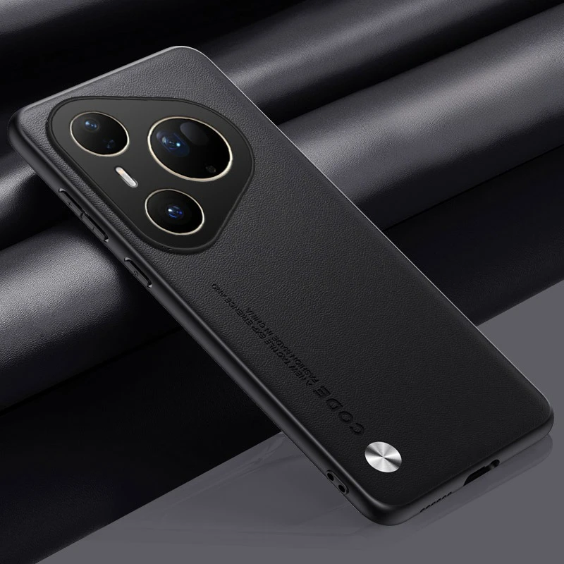 Elegant Leather and Matte Silicone Phone Case with Soft Bumper Cover