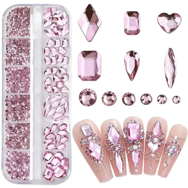 12-Grids-Sparkle-Translucent-Colorful-Mix-Shapes-Flatback-Glass-Diamonds-Nail-Art-Rhinestones-Jewel-Decorations-Manicure jpg