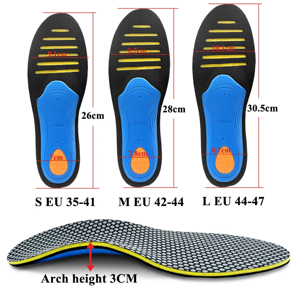 Sportschuhe Einlegesohlen für Füße Fußgewölbeunterstützung Fuß Einlegesohle von Plattfüßen orthopädische Einlegesohle Schuhsohle für Männer Frauen Plantarfasziitis – Detail 16