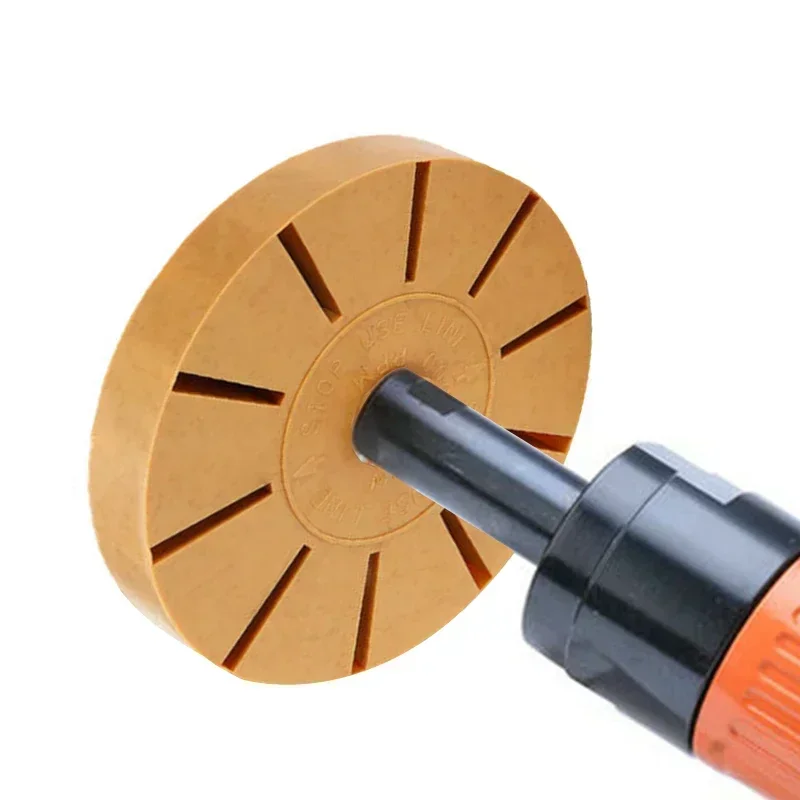 Polishing Wheel Decal Remover 1/4" Shank Rubber Eraser Wheel Quick Polishing Removal Tool for Car Stickers and Decals