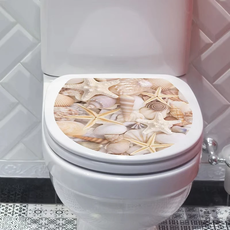 Toilet Seat Wall Sticker Art Wallpaper Bathroom Decals Self-adhesive Removable Toilet Lid Sticker Home Decor Accessories F15