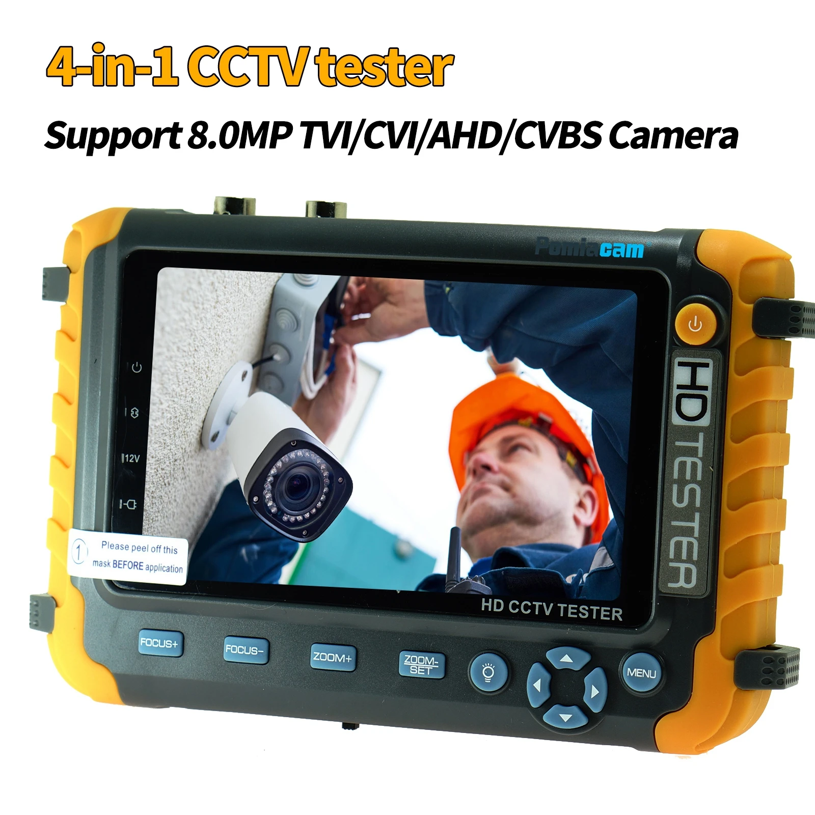 Cctv tester for security camera installation monitor, Support 8MP AHD TVI CVI CVBS Coaxial camera monitor .960 CVBS cctv Analog