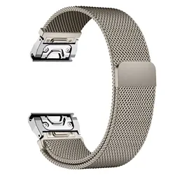 Magnetic Metal Milanese Loop Strap - Premium Bracelet - Quick Fit 26mm (Titanium)