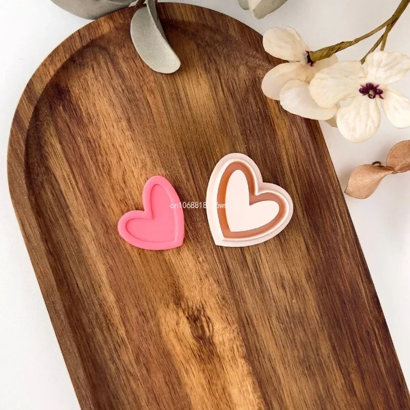 Love Heart Polymer Clay Cutters Valentine's Day Sweet Series Heart Shape Soft Pottery Clay Molds Earrings Jewelry Cutting Tools polymer clay cutter pottery clay tools