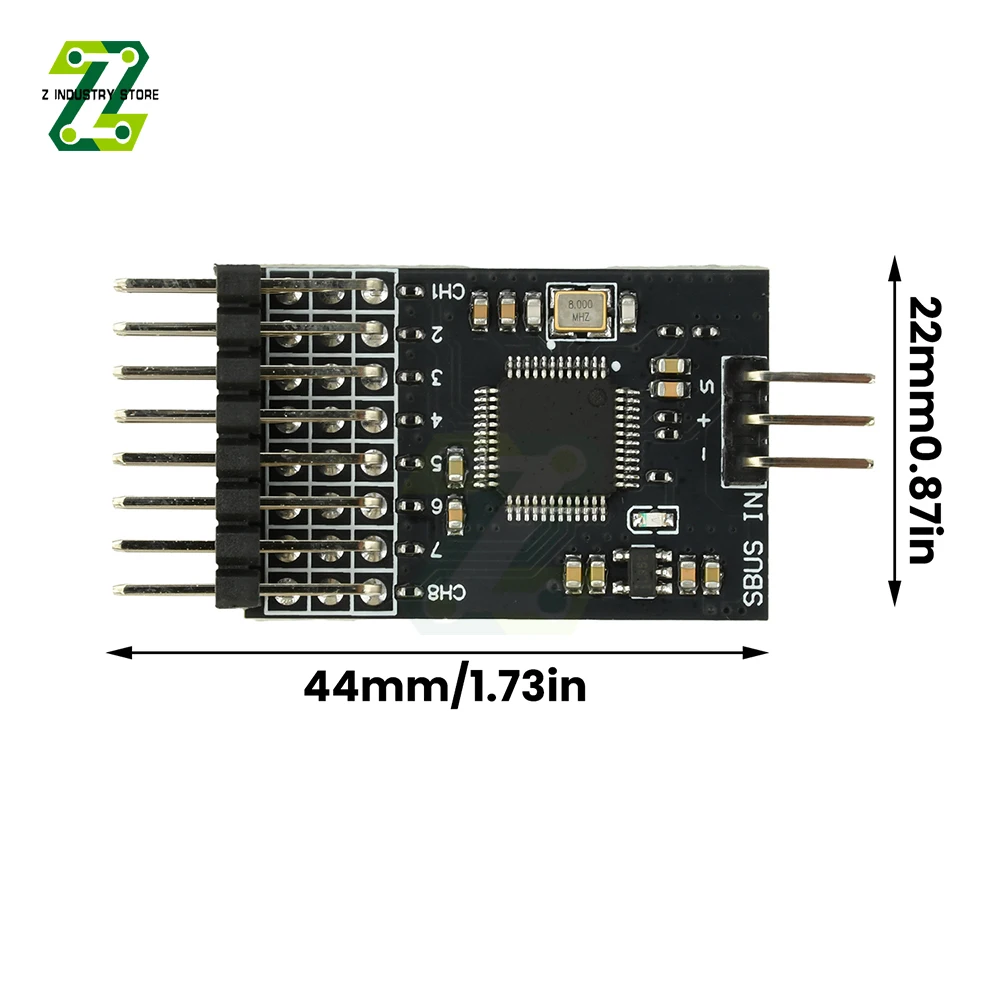 Module plug and play convertisseur SBUS vers PWM 8 canaux avec son câble ruban.