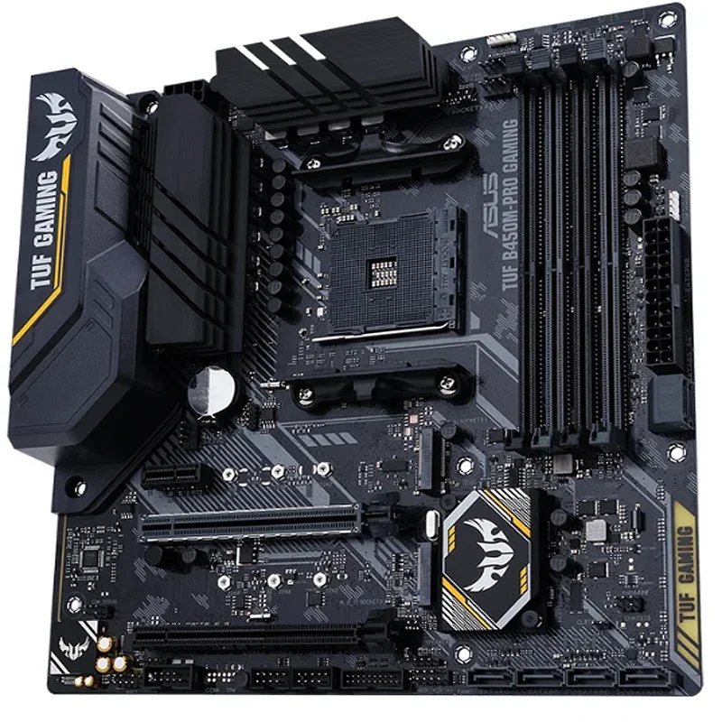 

ASUS TUF B450M-PRO GAMING AMD B450 mATX gaming motherboard with Aura Sync RGB LED lighting, DDR4 4400MHz support,Dual M.2 USB3.1