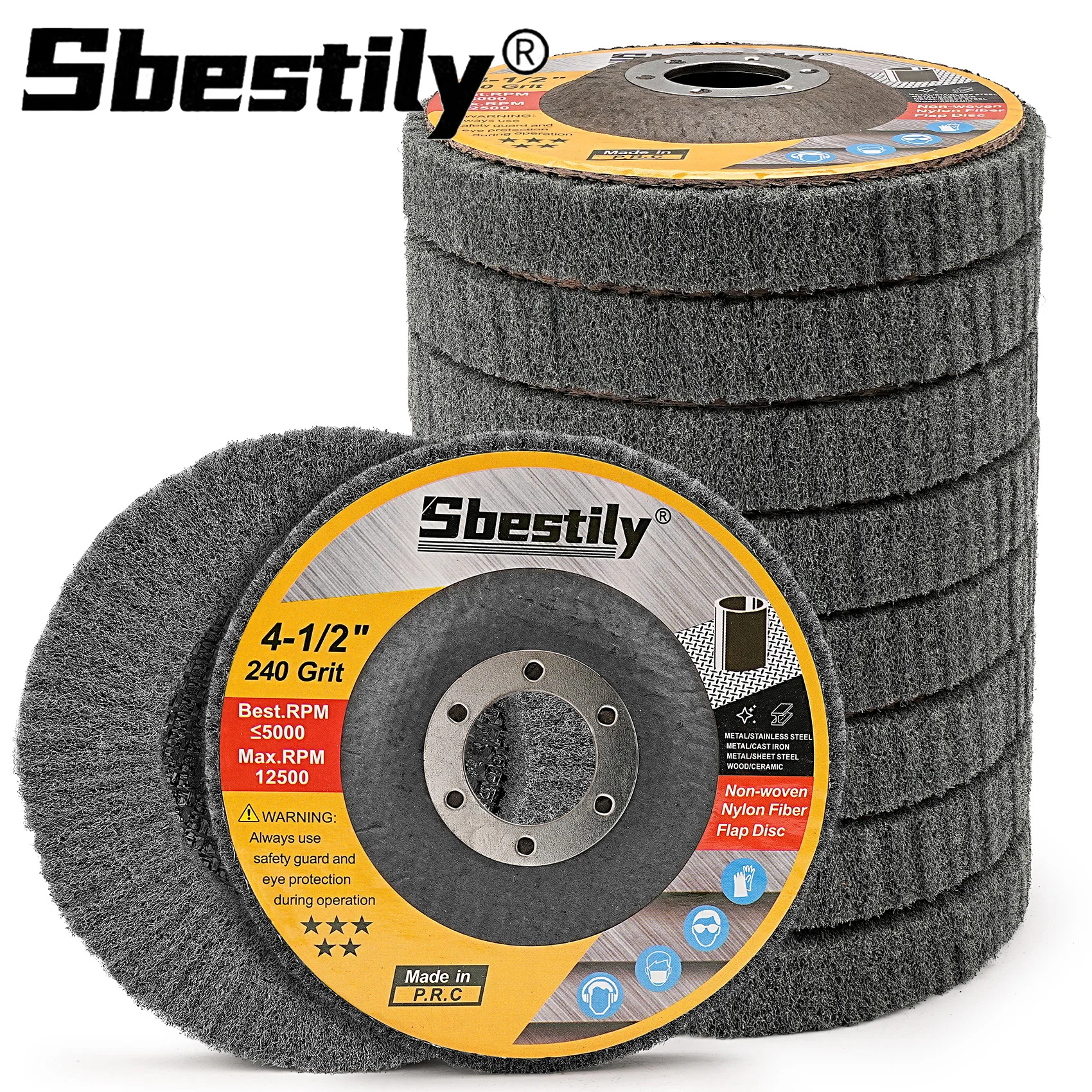 1-5 pièces 115mm roue de polissage à lamelles en Fiber de Nylon 4.5 "meuleuse d'angle disque de meulage à lamelles grain 600 pour l'ébavurage du métal élimination de la rouille