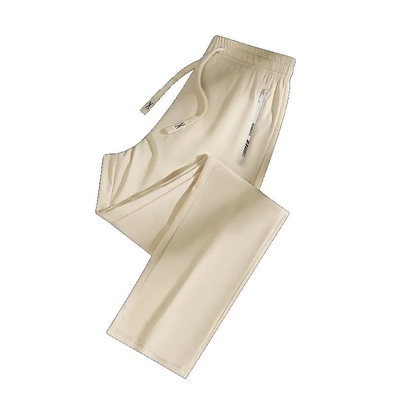 2024 Summer New Unisex Ice Silk Elastic Couple Sports Pants 10 Color Casual Versatile UV Resistant Lightweight Wide Leg Pants