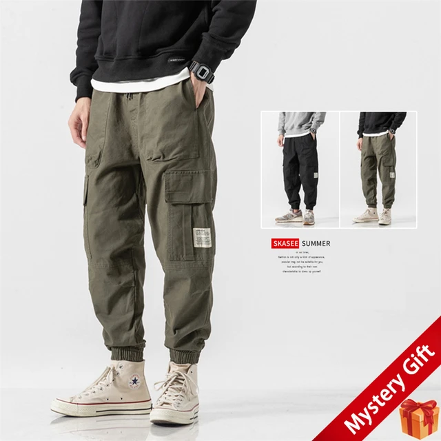 Pantalones Cargo holgados de estilo militar para hombre, pantalón táctico  informal, ropa de calle, harén, Japón, ropa para correr, otoño - AliExpress