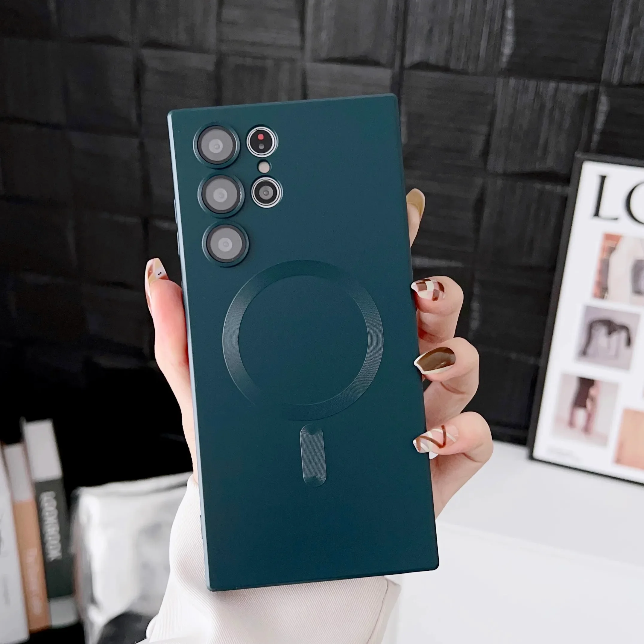 Matte Liquid Silicone Magnetic Phone Case with Fine Hole Protection