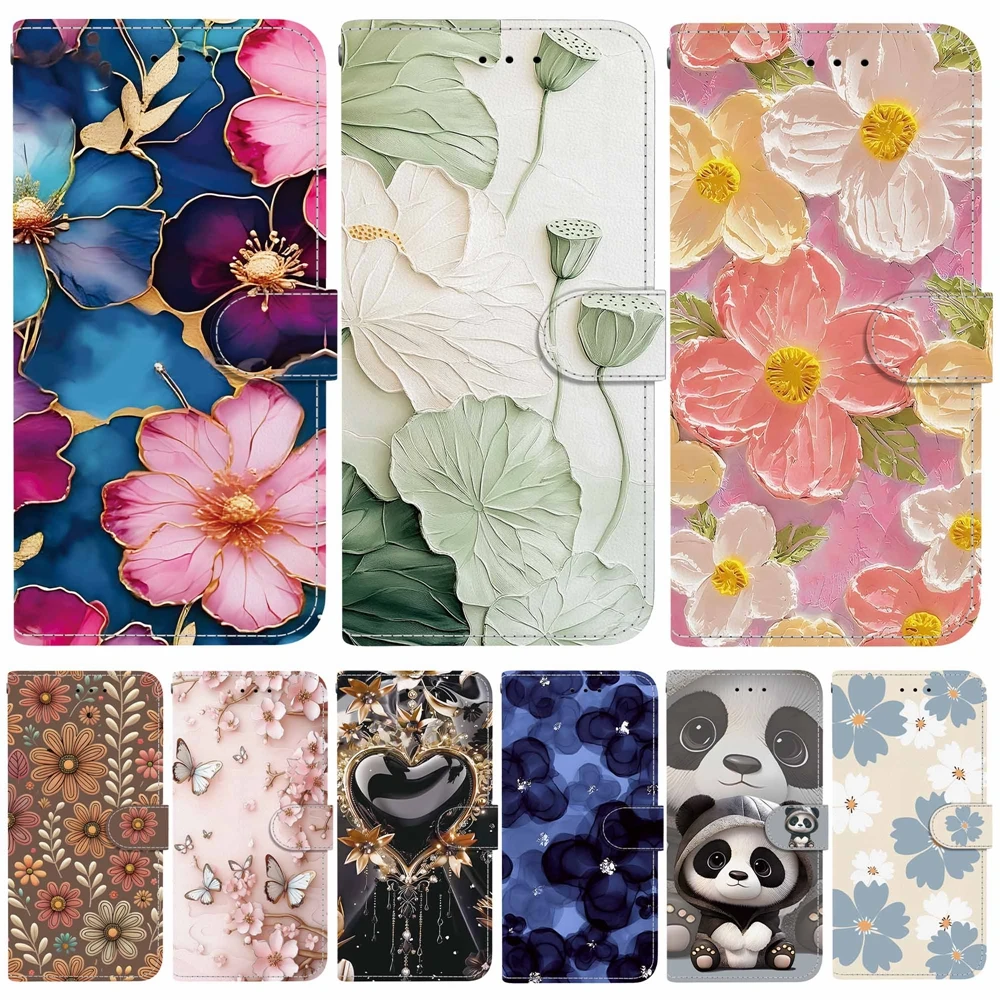 3D Flower Leather Wallet Flip Phone Case - Elegant and Functional Design