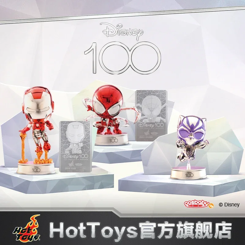 Hot Toys Disney 100Th Anniversary Iron Man, Iron Spider (Edizione Speciale) Black Panther Mini Collection Doll Lovely Expression