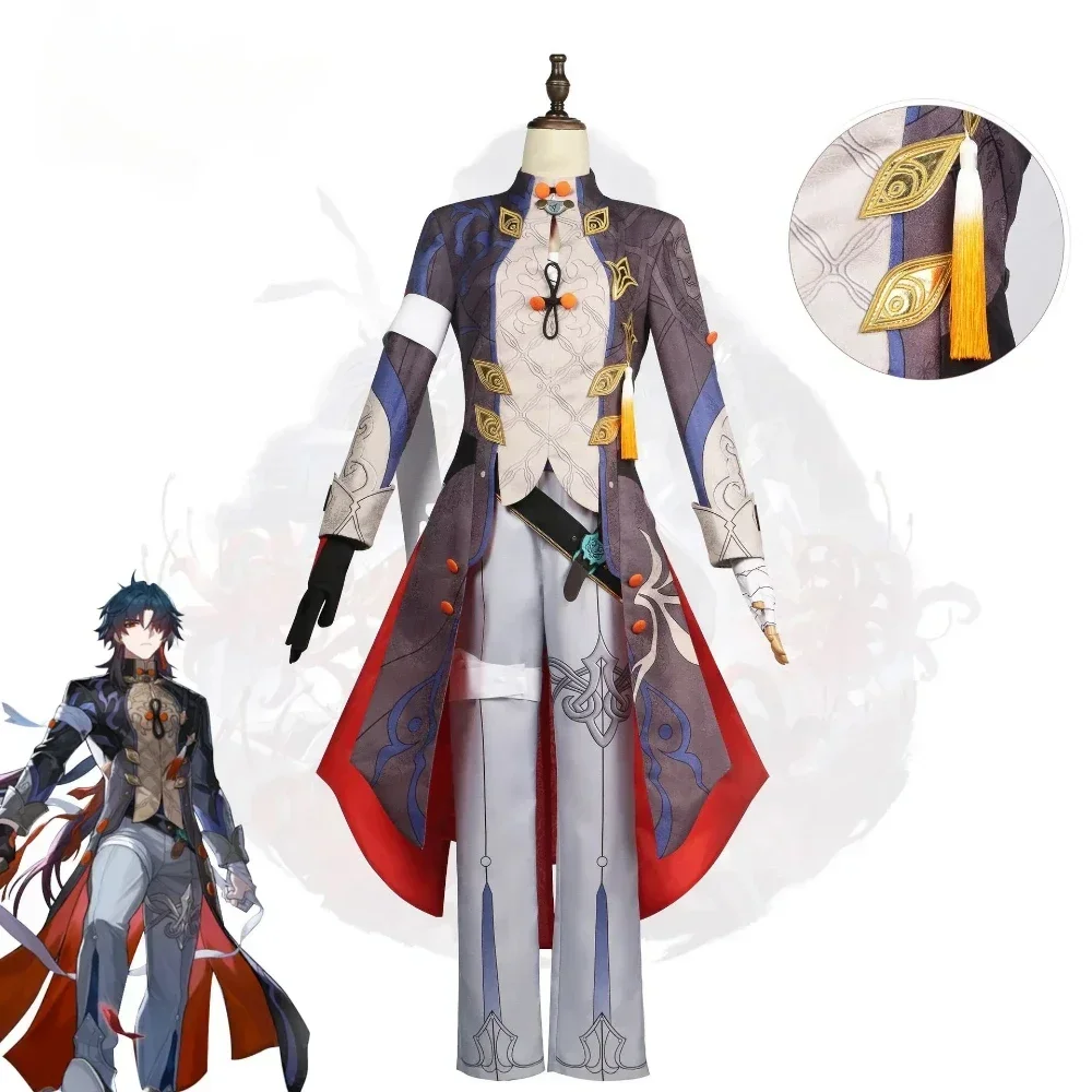 

Blade Cosplay Honkai Star Rail Costume Wig Game Uniform Earrings Stellaron Hunters Astral Express Halloween Party Men Props