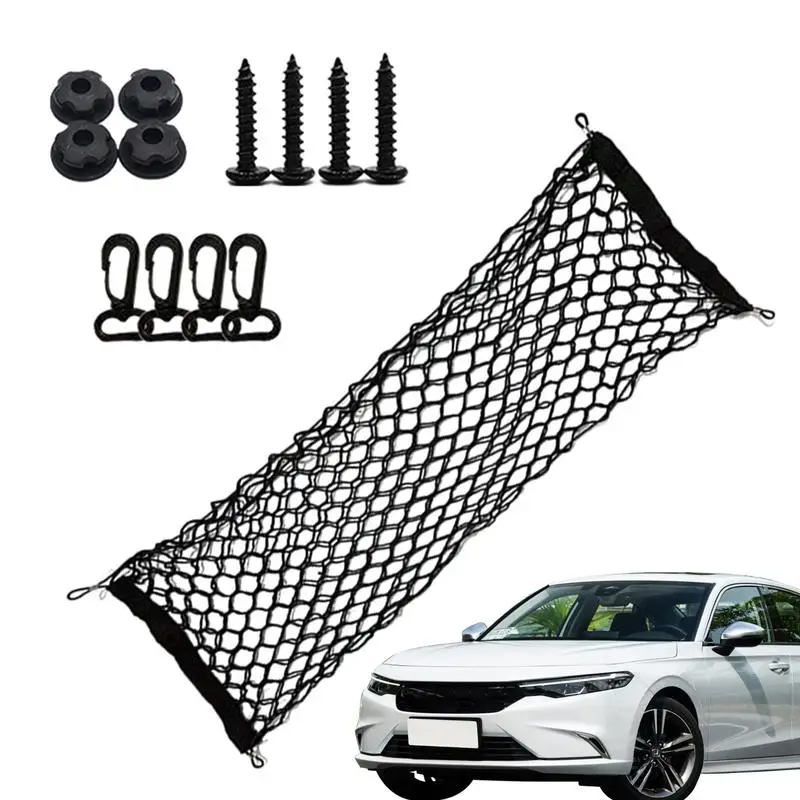 

Car Trunk Mesh Organizer Net With Hooks Automotive Cargo Nets Vertical Stretchy Grocery Storage Holder For Grocery Small Items