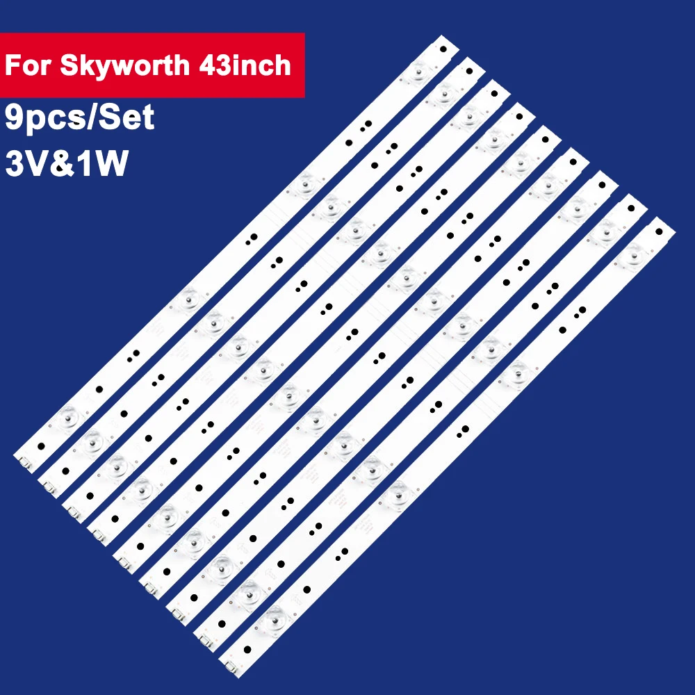 

9Pcs 426mm For Skyworth 43inch LED Backlight TV Strip 4Leds 3V&1W 5800-W43018-0P10 APT-LB15046 TV Repair 43G6A 43E366W 43S1