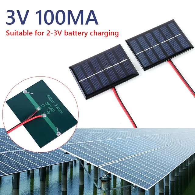 1W 3V 100MA DIY Solar Charger Power Bank with Cable for 2-3V Battery Charging 3