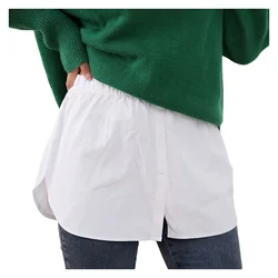 2022NEW 2022 New Style Womens Fake Shirts Hem Underskirts Elastic High Waist Split Half Slips Skirts Hoodies Sweaters Extender