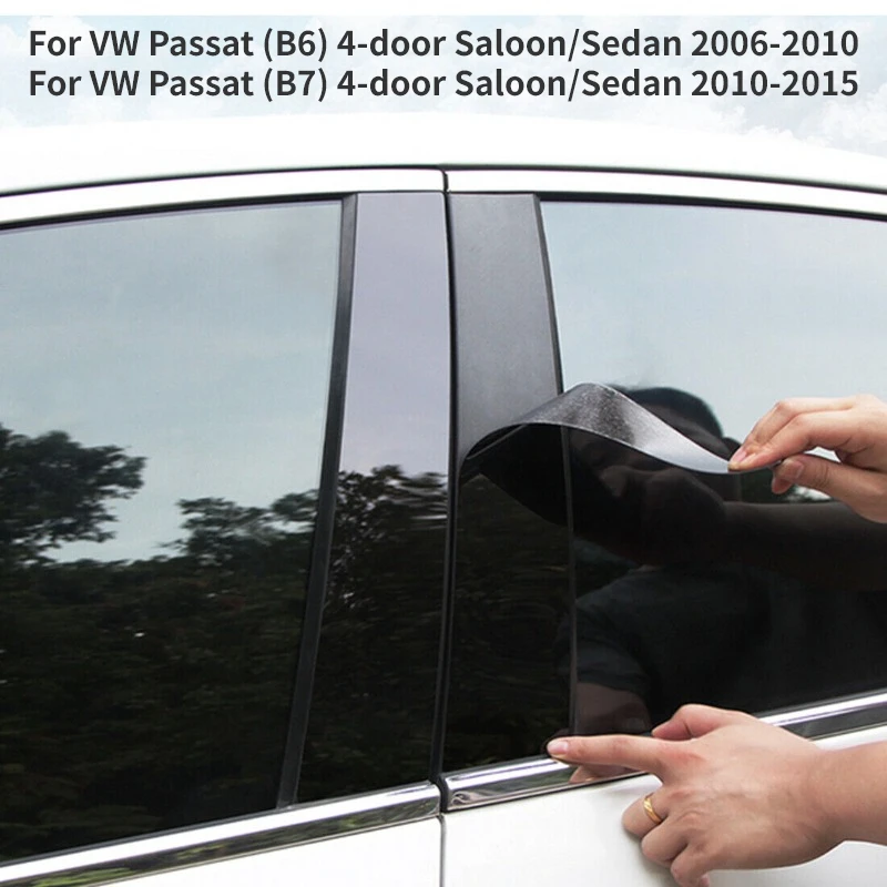 자동차 문짝 창 기둥 포스트 트림 커버 장식 스티커, VW 파사트 B6 4 문짝 ..
