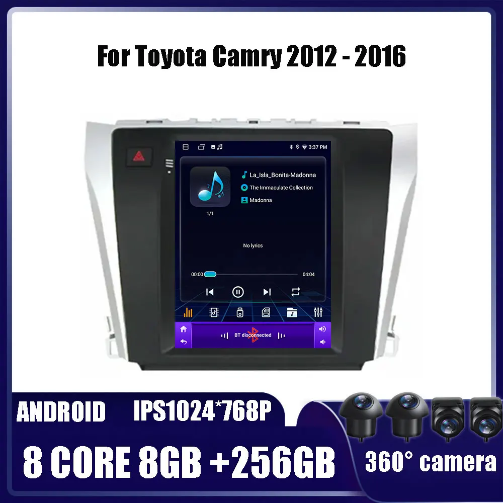 

9.7Inch Android13 For Toyota Camry 2012 - 2016 Car Radio Auto Multimedia Player 2 Din Tesla Vertical GPS Carplay DVD WIFI 4G DSP