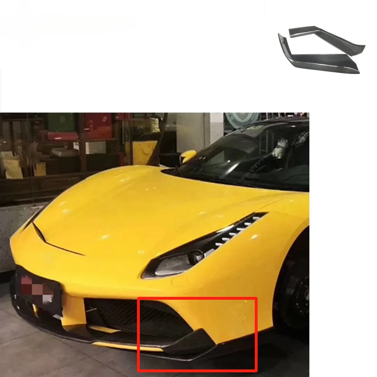 

Стильный сухой спойлер для губ FR GTB 488 N из углеродного волокна, передний спойлер, сплиттер, угол, Автонастройка, детали, угловая обертка, передняя крышка для губ