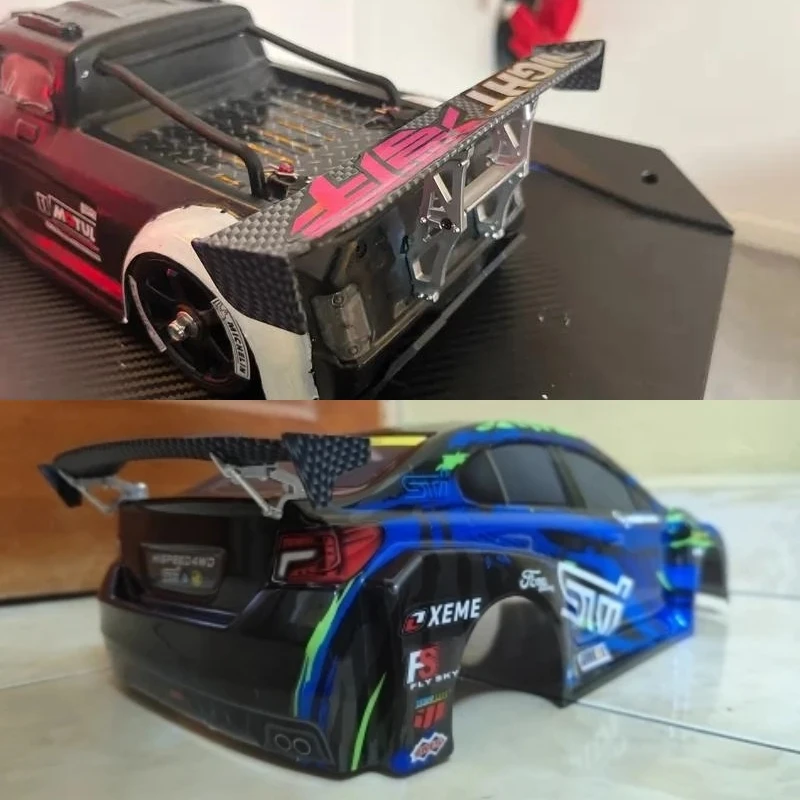 1/10 Scale RC Car Plastic Carbon Fiber Pattern Rear Wing Spolier Drift On Road Touring Model Hobby