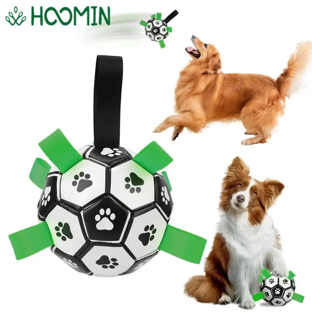 

Interactive Pet Football Toys Dog Bite Chew Balls Pets Accessories Puppy Outdoor Training Soccer 15cm With Grab Tabs