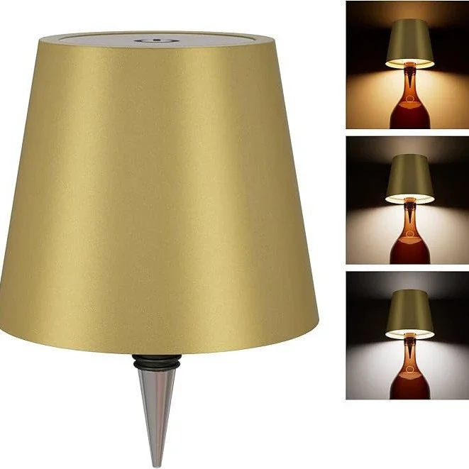 Wireless Bottle Lamp 3-Color Touch Control with Stepless Dimming, Perfect Fit for Wine Bottles, Replaces Traditional Wine Corks