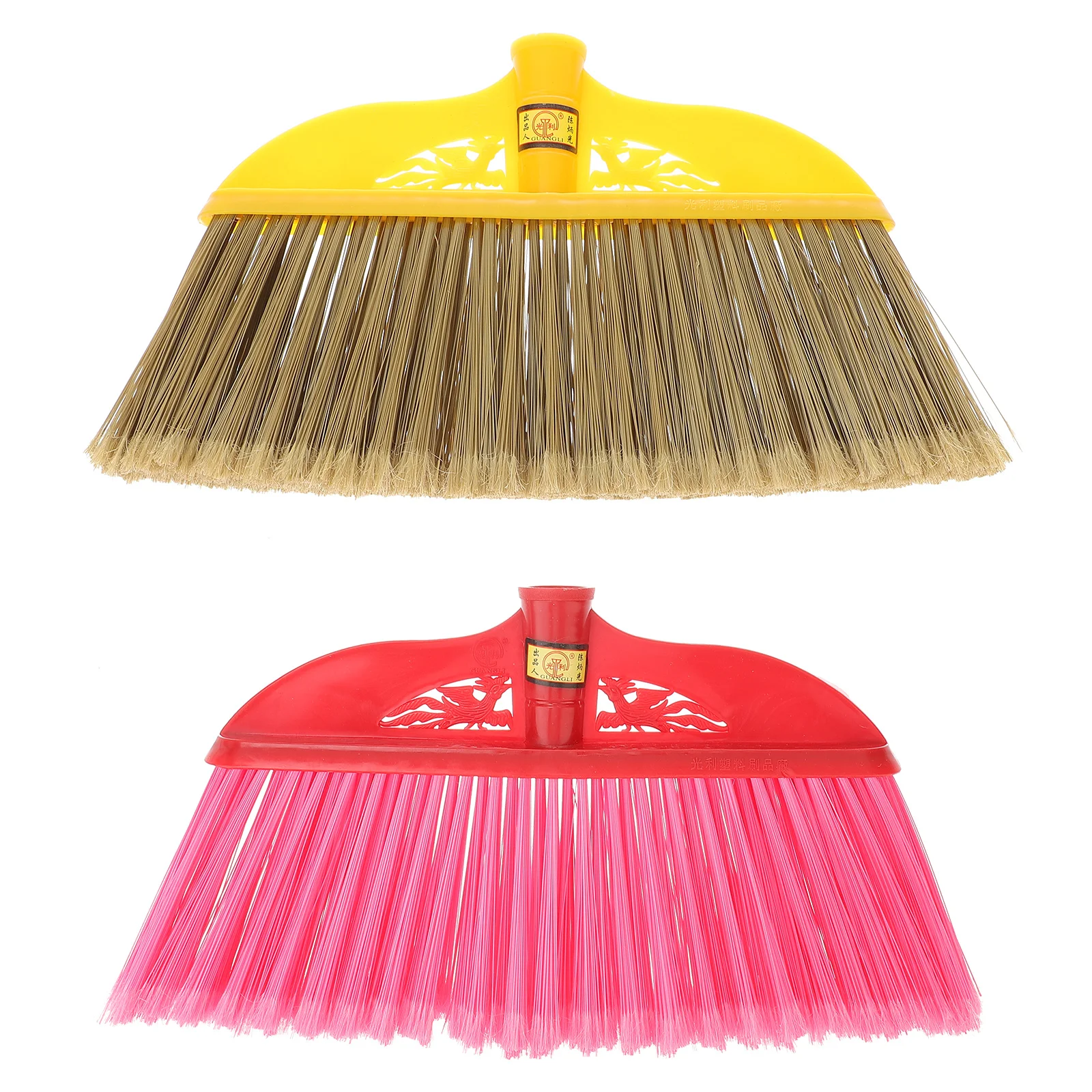 

2Pcs Durable and Professional Plastic broom plastic broom head plastic broom handle broom rod broom accessories(Random Color)