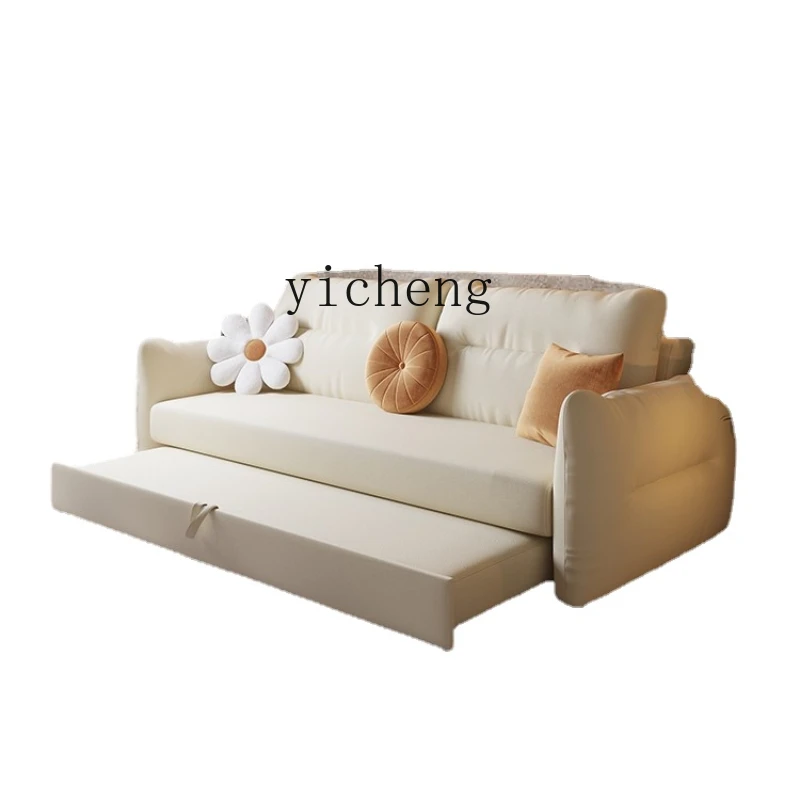 

Zc Foldable Fabric Sofa Bed Dual-Use Double Living Room Multi-Functional Pull-out Type