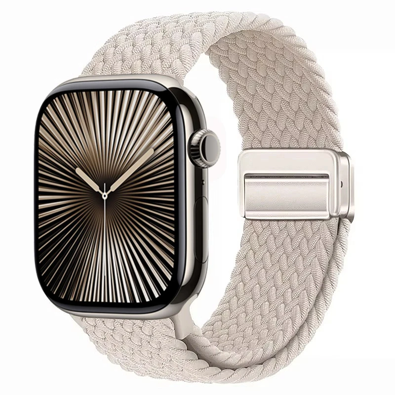 Nylon Braided Magnetic Loop Strap with Metal Accents
