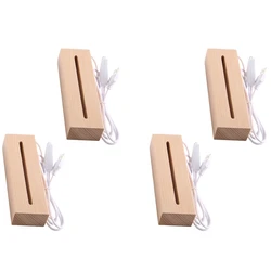 Wooden Rectangle Light Base,Wood LED Display Base Pedestal Light Lamp Stand For Acrylic,Crystal,Night Light,Resin Art