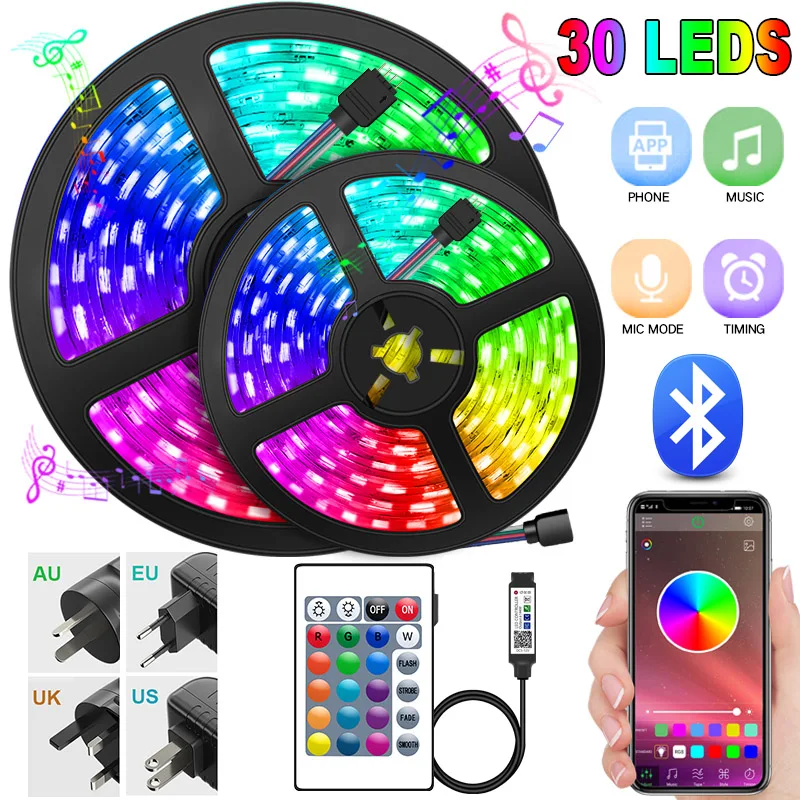 RGB 5050 LED Strip Light 30/m 10mm wide 5m Reel