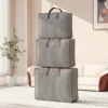 Large Capacity Houndstooth Foldable Travel Bag - Quilt & Clothes Storage for Moving & Home Organization 3