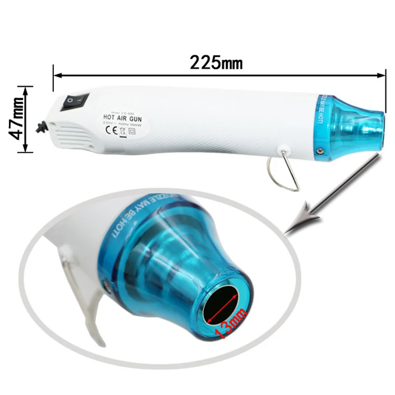 300W 220V Hot Air Gun Ligthweight Handhold Electric Heat Air Shrink DIY Embossing Drying Paint Plastic Welding Tools