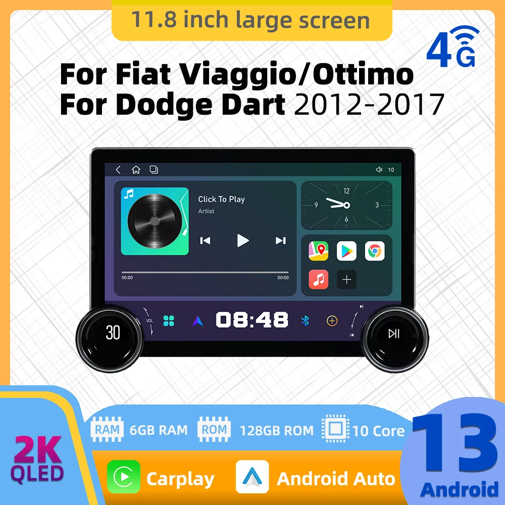 

2 Din Car Radio for Dodge Dart Fiat Viaggio/Ottimo 2012-2017 Android Multimedia Player Autoradio Navigation Auto Carplay WiFi