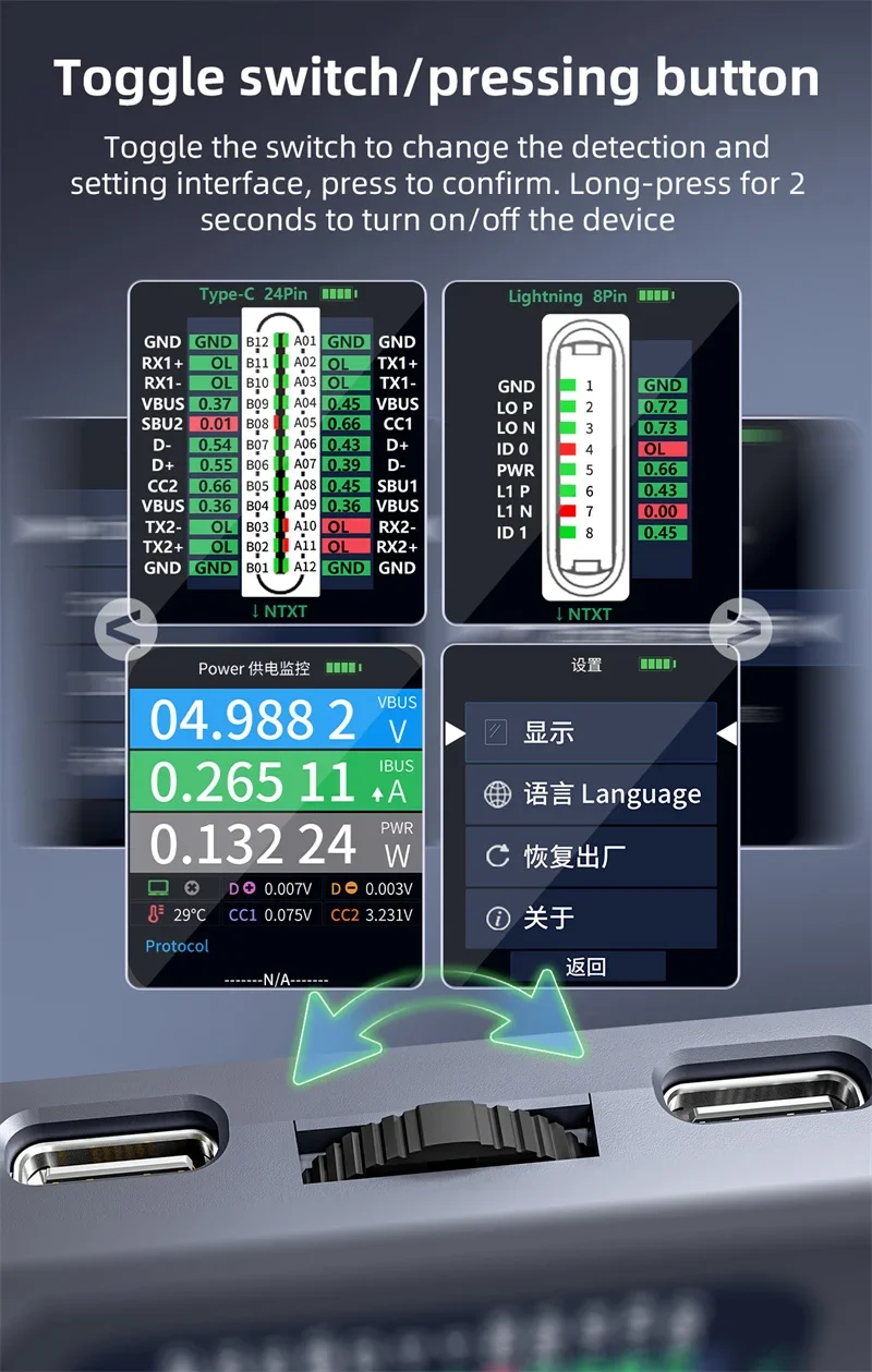 iBridge A3 phone tail plug analysis detector with built-in power supply for Appl