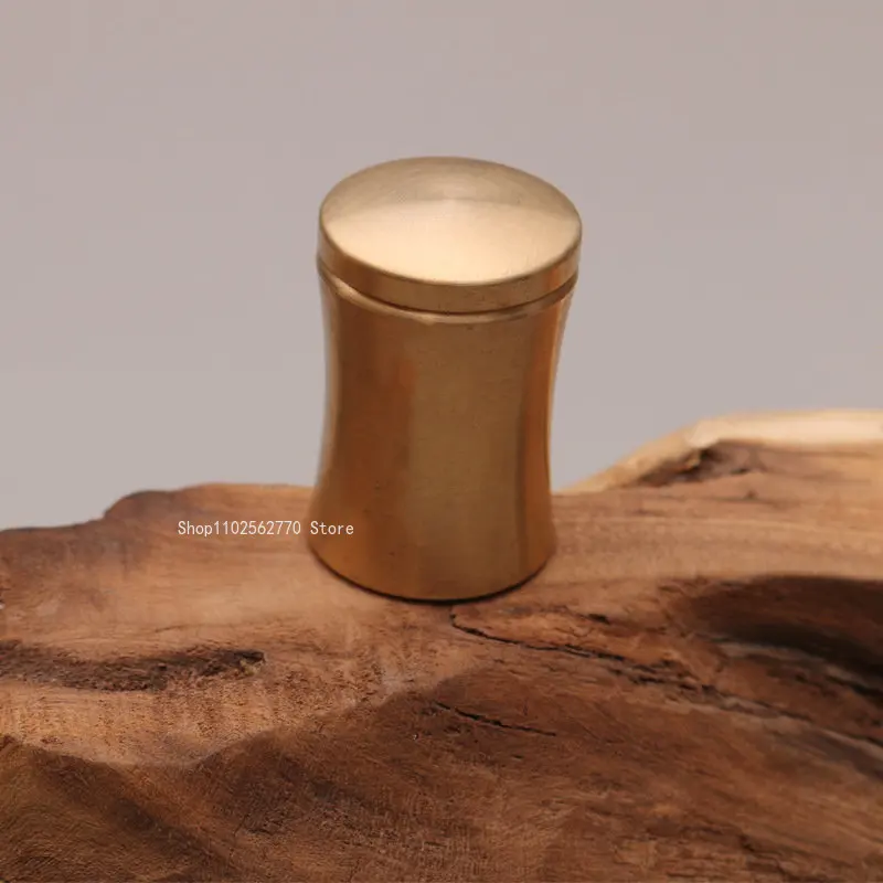 Pure Copper Fragrant Powder Tank Fragrant Supplies Tools Indoor Seal Powder Storage Tank with Cover Home Art Ornaments