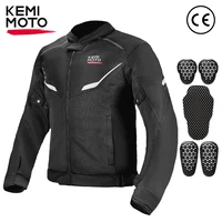 KEMIMOTO Veste de moto CE pour homme, vêtements de moto d'été respirants avec ensemble de 5 protections, intérieur en maille douce, tenue de motocross, tenue de cyclisme tout-terrain, trajets quotidiens 1