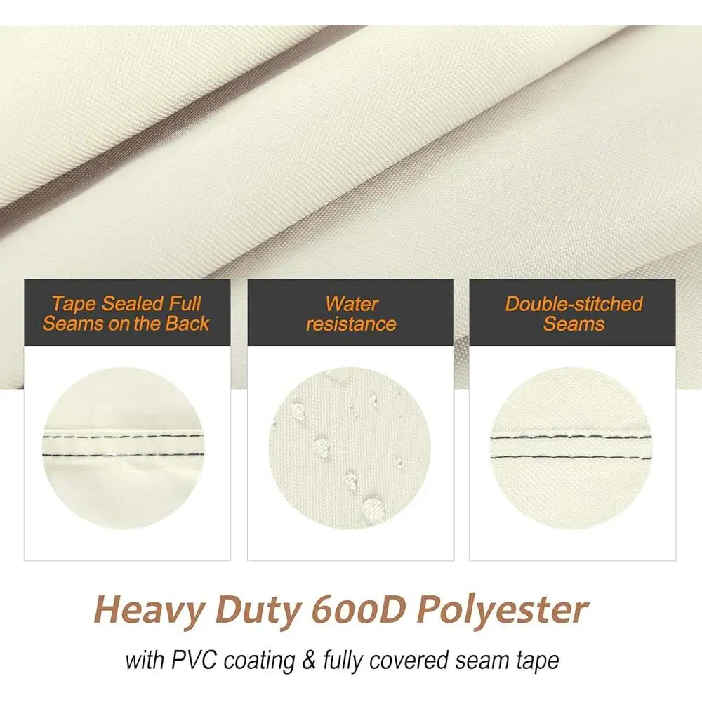 Heavy Duty Waterproof Chair Covers 600D Polyester Outdoor Furniture Cover 2 Pack Rip Resistant Adjustable Straps Ventilation 3