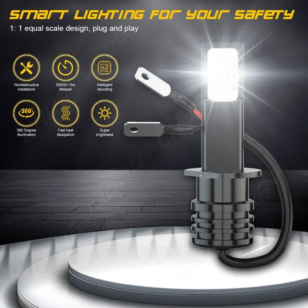 2x H1 LED Headlight Bulbs Conversion Kit High Low Beam Super Bright 6000K White 3000K Yellow 12000K Blue led lights led bulbs led headlights led car lights led car headlights