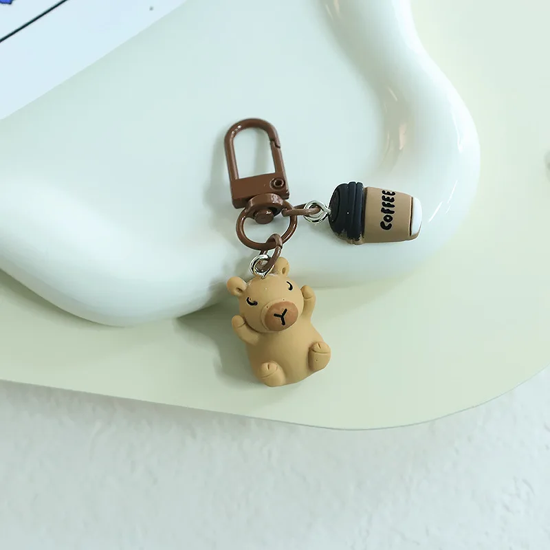 Key Chains Cute Resin Capybara for Women Girls Capibara Animal Kawaii Bag Backpack Charms Couple Friend Jewelry Gift