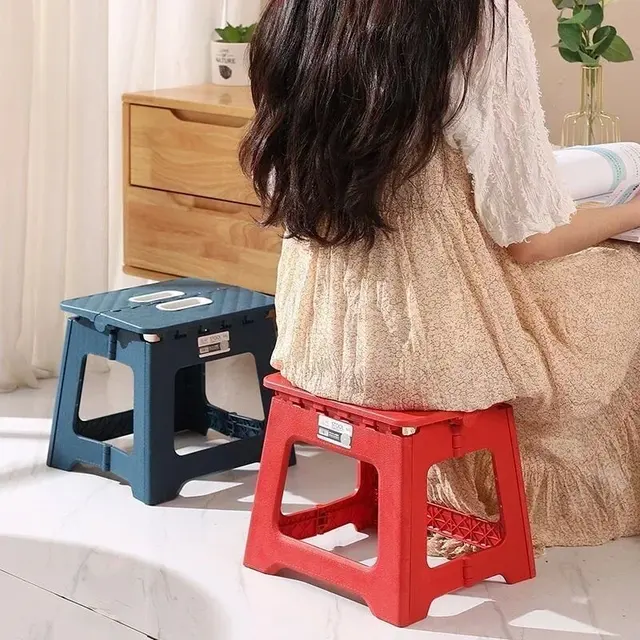 Lightweight Folding Step Stool Multi Purpose Handheld Thickened Footstool Non-Slip Plastic Small Benches Kitchen 2